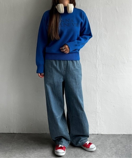 LBC（エルビーシー）の「スウェットライクロゴプリントニット（ニット/セーター・レディース・オフホワイト/チャコール/ブルー/杢グレー・M）」の9枚目の写真