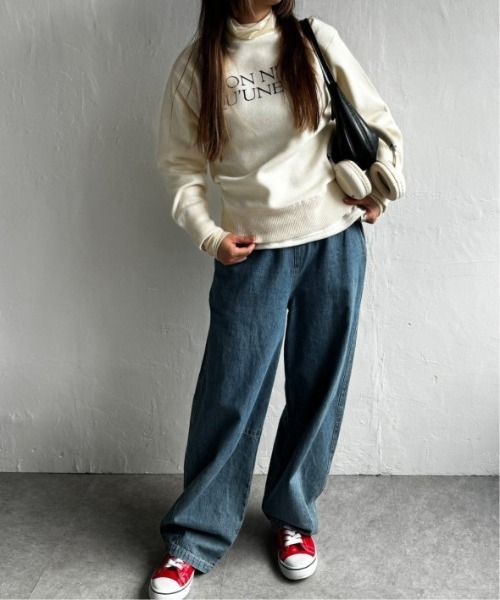 LBC（エルビーシー）の「スウェットライクロゴプリントニット（ニット/セーター・レディース・オフホワイト/チャコール/ブルー/杢グレー・M）」の8枚目の写真