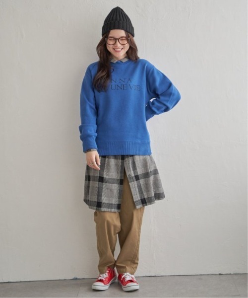 LBC（エルビーシー）の「スウェットライクロゴプリントニット（ニット/セーター・レディース・オフホワイト/チャコール/ブルー/杢グレー・M）」の12枚目の写真