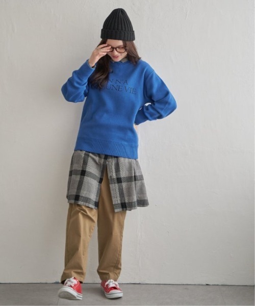 LBC（エルビーシー）の「スウェットライクロゴプリントニット（ニット/セーター・レディース・オフホワイト/チャコール/ブルー/杢グレー・M）」の13枚目の写真