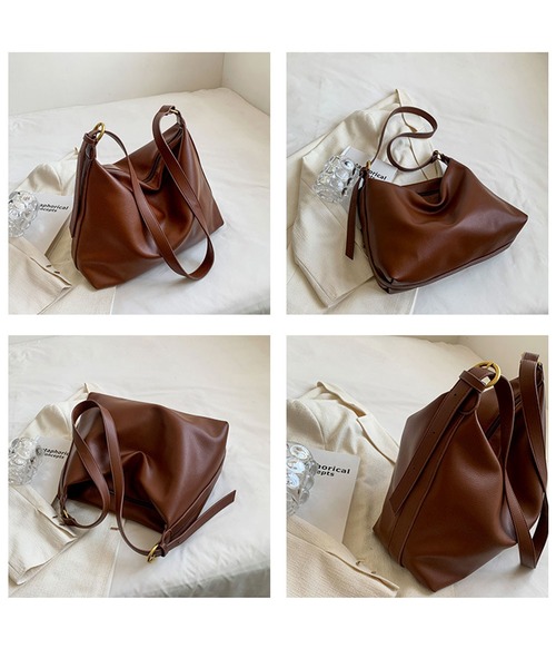 florist（フローリスト）の「【大容量・軽い◎】レザータッチシンプルワンショルダーバッグ（ショルダーバッグ・レディース・ブラック/ベージュ/モカ/キャメル・FREE）」の12枚目の写真