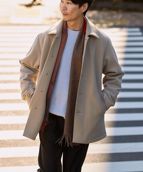 SHIPS（シップス）の「SHIPS: ダウン ファブリック オーバー ジャケット（ダウンジャケット/コート・メンズ・ダークグレー/ベージュ/ブラック・SMALL/MEDIUM/LARGE/X-LARGE）」の14枚目の写真