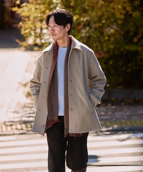 SHIPS（シップス）の「SHIPS: ダウン ファブリック オーバー ジャケット（ダウンジャケット/コート・メンズ・ダークグレー/ベージュ/ブラック・SMALL/MEDIUM/LARGE/X-LARGE）」の4枚目の写真