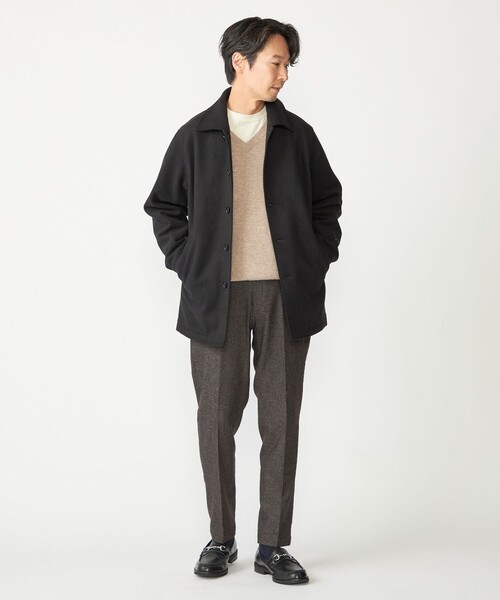 SHIPS（シップス）の「SHIPS: ダウン ファブリック オーバー ジャケット（ダウンジャケット/コート・メンズ・ダークグレー/ベージュ/ブラック・SMALL/MEDIUM/LARGE/X-LARGE）」の6枚目の写真