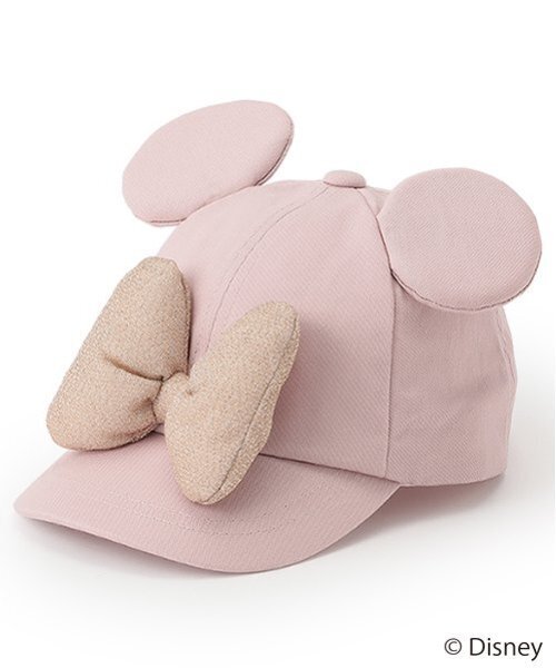 petit main（プティマイン）の「【Disney】耳つきキャップ（キャップ・キッズ・ライトピンク/アイボリー/ブラック・50cm/52cm/54cm）」の1枚目の写真