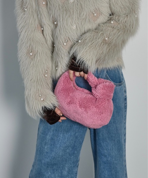 THE YOn（ザヨン）の「ノットハンドルボアバッグ（ハンドバッグ・レディース・ピンク/イエロー/ブラック・FREE）」の8枚目の写真