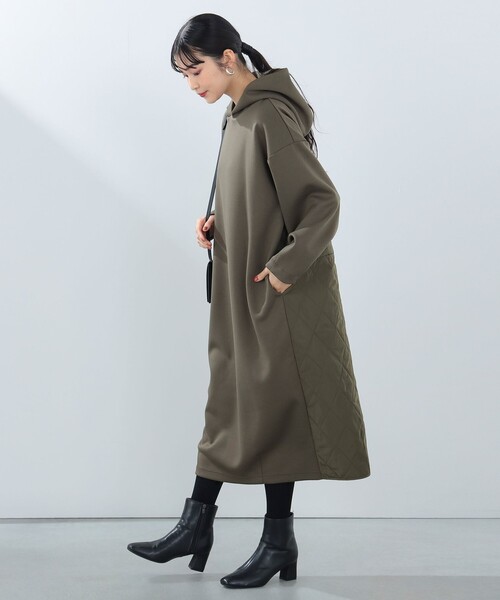 異素材切替 キルティング コクーンワンピース（ウォッシャブル）（ワンピース）｜BEAMS HEART（ビームスハート） pattayablatt.com