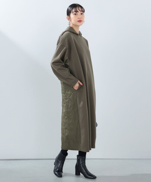 異素材切替 キルティング コクーンワンピース（ウォッシャブル）（ワンピース）｜BEAMS HEART（ビームスハート） pattayablatt.com