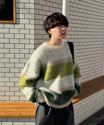 【ユニセックス】multi border knit / マルチボーダーニット