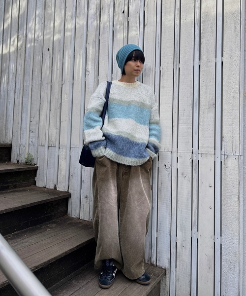 ユニセックス】multi border knit / マルチボーダーニット