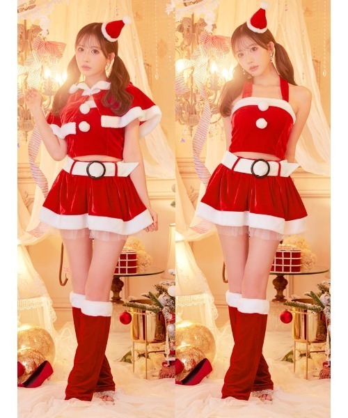 即発送可 sugarnine サンタ コスプレ 赤 ミニスカートソックス無し