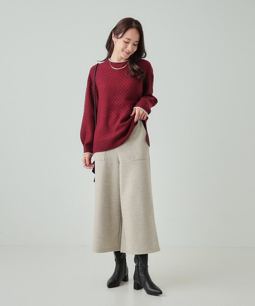 DRESKIP(ドレスキップ)の「◆【あったか】きれいめ ベイカーガウチョパンツ(その他パンツ・レディース・チャコールグレー/ライトベージュ/グリーン・02/01/04/03)」の10枚目の写真