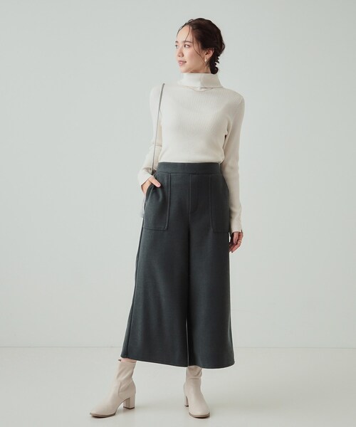DRESKIP(ドレスキップ)の「◆【あったか】きれいめ ベイカーガウチョパンツ(その他パンツ・レディース・チャコールグレー/ライトベージュ/グリーン・02/01/04/03)」の14枚目の写真