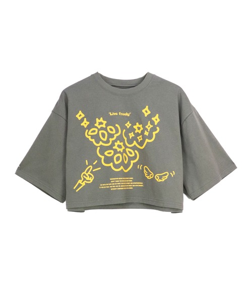 moyan ecri(モヤン エクリ)の「<moyan ecri>ショート丈プリントTシャツmessage illustration short Tshirt(Tシャツ/カットソー・レディース・ピンク系その他/グレー系その他/ピンク/ホワイト/ホワイト系その他・FREE)」の22枚目の写真