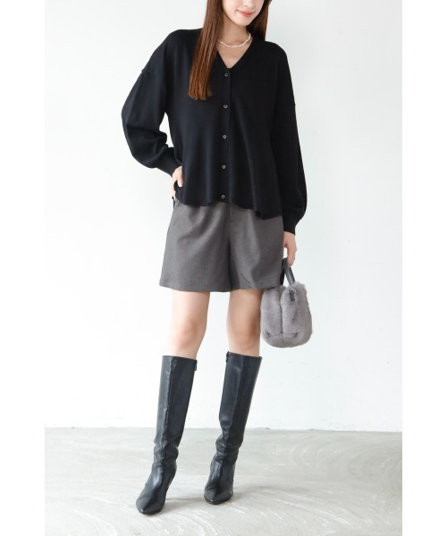 ［ペプラムＶネックカーデ］（ニット/セーター）｜M.deux（エムドゥ）