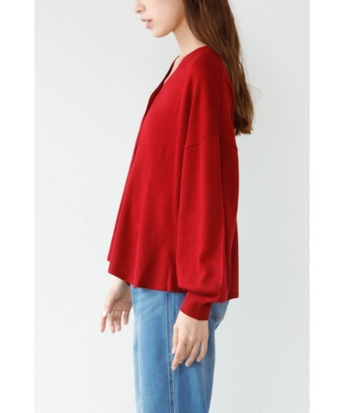 ［ペプラムＶネックカーデ］（ニット/セーター）｜M.deux（エムドゥ）