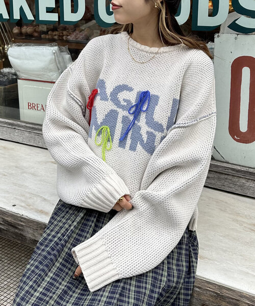  カラフルロゴ セーター カラフルジャガードセーター（P513015）|p.premier（ピードット