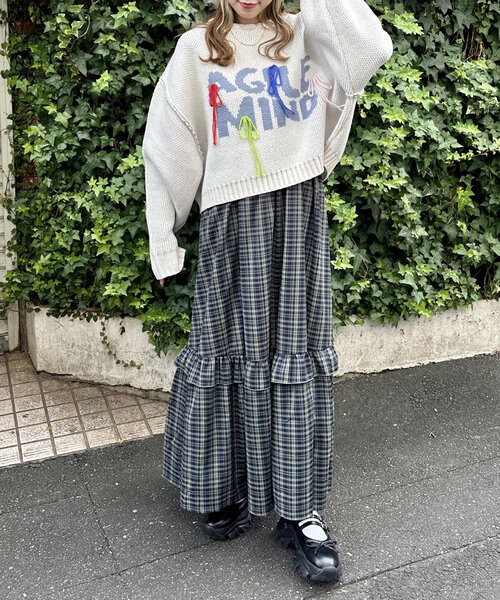 セール】【3色展開】カラフルロゴニット（ニット/セーター）｜w