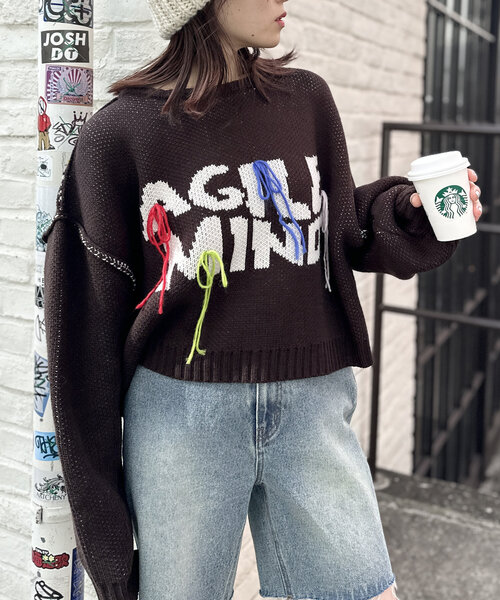  カラフルロゴ セーター KENZO カラフル ロゴ 刺繍 OLD レトロ デザイン ニット セーター