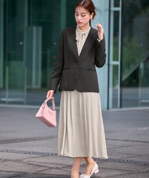 その他 ノーカラージャケット ワンピース」に該当するホワイト/白色系