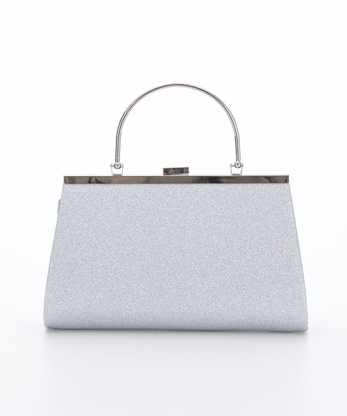 haremode（ハレモード）の「結婚式 お呼ばれ 謝恩会 成人式 対応 フォーマルバッグ グリッター プリーツ メタルハンドル チェーン付き2WAY パーティ オケージョン バッグ（クラッチバッグ・レディース・ブラック/シルバー/ベージュ・FREE）」の7枚目の写真