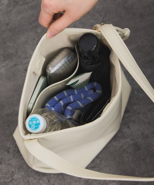 スプリットレザーミドルトートバッグ/バケットバッグ［WEB限定カラー