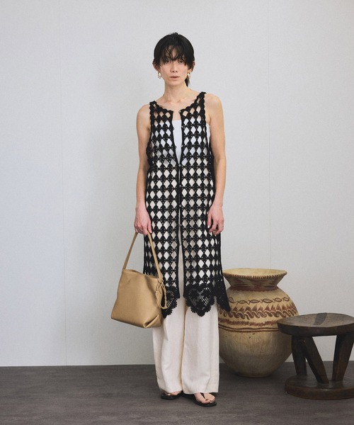 スプリットレザーミドルトートバッグ/バケットバッグ［WEB限定