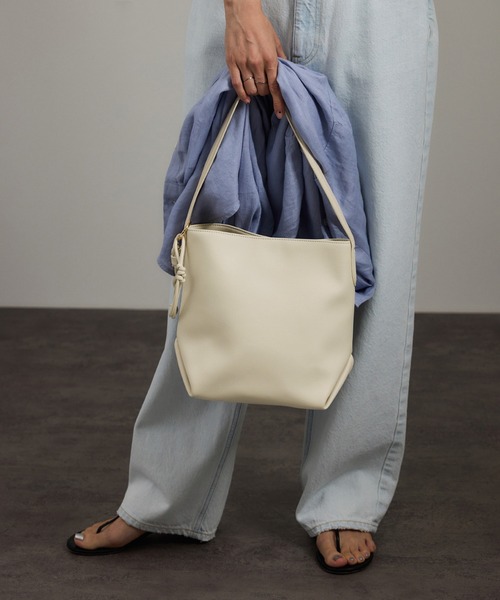 スプリットレザーミドルトートバッグ/バケットバッグ［WEB限定カラー