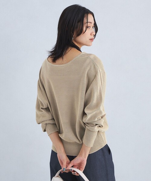 green label relaxing（グリーンレーベルリラクシング）の「シャーリー 2WAY プルオーバー ニット -ウォッシャブル-（ニット/セーター・レディース・ブラック/ベージュ/オフホワイト/イエロー・FREE）」の10枚目の写真