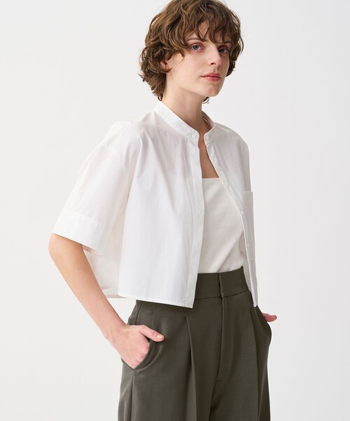 ブラウス シャツ 「WOMEN」コットンタイプライター ショートシャツ レディース セール】 コットンタイプライターショート丈シャツ （シャツ