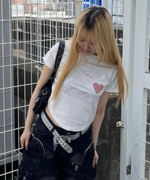 A'GEM/9 × .kom 『AMESWORLDWIDE/アメスワールドワイド』 AMES HOTFIX CROP TEE/アメスホットフィックスクロップTEE