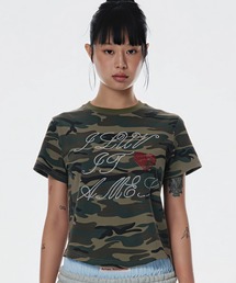 AMESWORLDWIDE | A'GEM/9 × .kom 『AMESWORLDWIDE/アメスワールドワイド』 AMES HOTFIX CROP TEE/アメスホットフィックスクロップTEE(Tシャツ/カットソー)