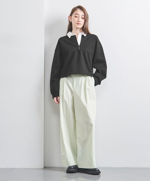 UNITED ARROWS(ユナイテッドアローズ)の「ウラケ ポロカラー カットソー(Tシャツ/カットソー・レディース・ナチュラル/ブラック・FREE)」の4枚目の写真