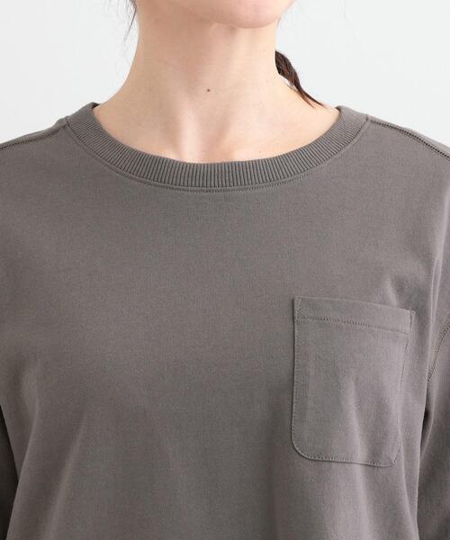 Cutie Blonde(キューティーブロンド)の「【洗える/S-LL】一枚でもレイヤードでも ラウンドヘムポケット付きロンT(Tシャツ/カットソー・レディース・ホワイト/チャコールグレー/ブラック・01/02/03/04)」の19枚目の写真