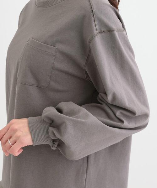 Cutie Blonde(キューティーブロンド)の「【洗える/S-LL】一枚でもレイヤードでも ラウンドヘムポケット付きロンT(Tシャツ/カットソー・レディース・ホワイト/チャコールグレー/ブラック・01/02/03/04)」の20枚目の写真