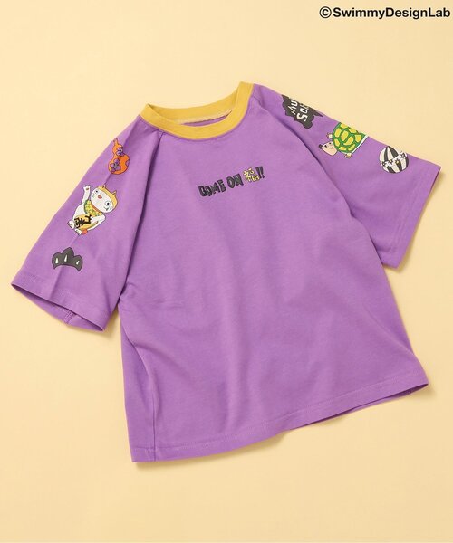 F.O.KIDS(エフオーキッズ)の「SWIMMYコラボ COME ON 福!!Tシャツ(Tシャツ/カットソー・キッズ・グリーン/パープル/チャコール・140/130/120/110/100/90/80)」の2枚目の写真