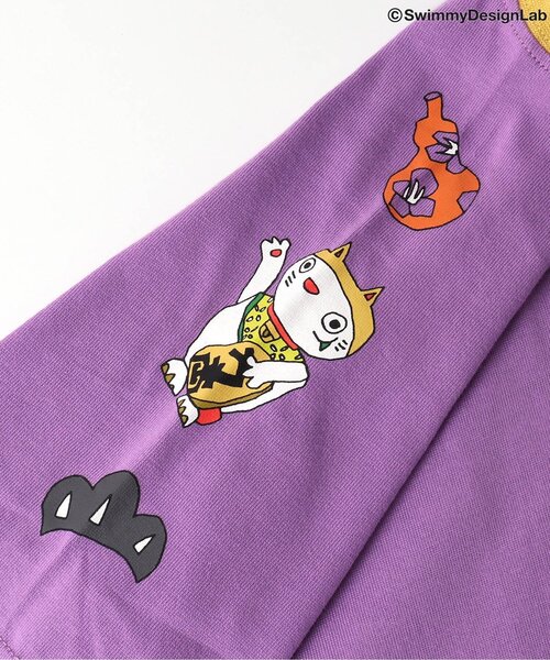 F.O.KIDS(エフオーキッズ)の「SWIMMYコラボ COME ON 福!!Tシャツ(Tシャツ/カットソー・キッズ・グリーン/パープル/チャコール・140/130/120/110/100/90/80)」の6枚目の写真