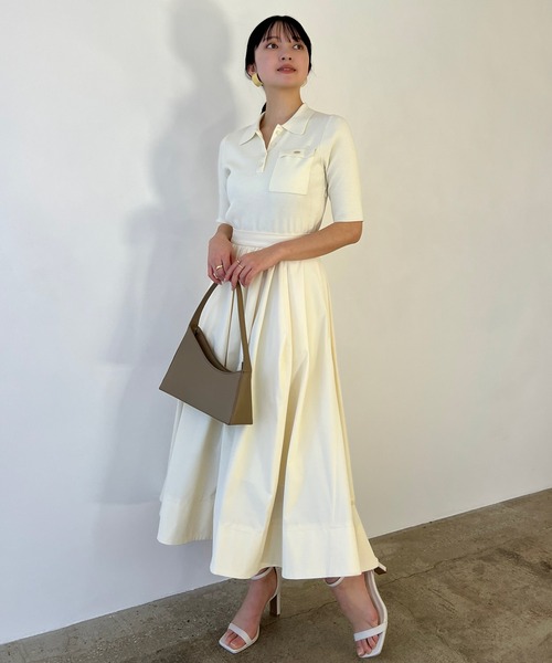 き*ろ様 anuans ポロニットドッキングワンピース ポロニットドッキングワンピース