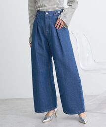 ラメデニム タックデニムパンツ