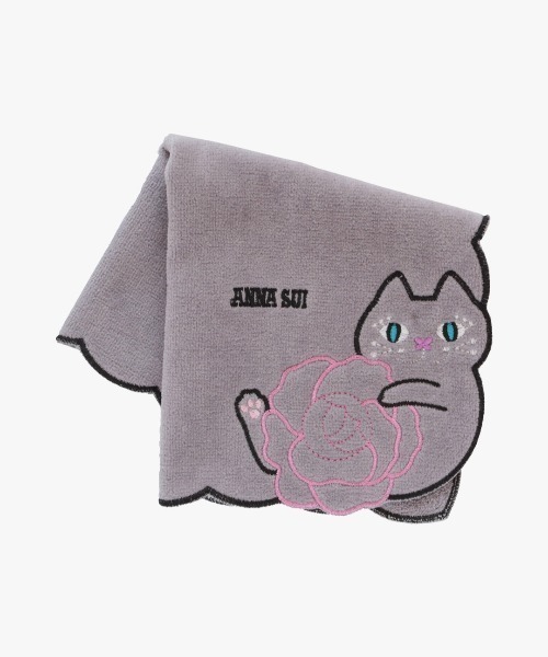 キャット&ローズ タオルハンカチ（ハンカチ/ハンドタオル）｜ANNA SUI