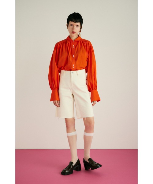 HeRIN.CYE(ヘリンドットサイ)の「Cut off half pants カットオフハーフパンツ(その他パンツ・レディース・ホワイト/ピンク/ブラック・36/38)」の2枚目の写真