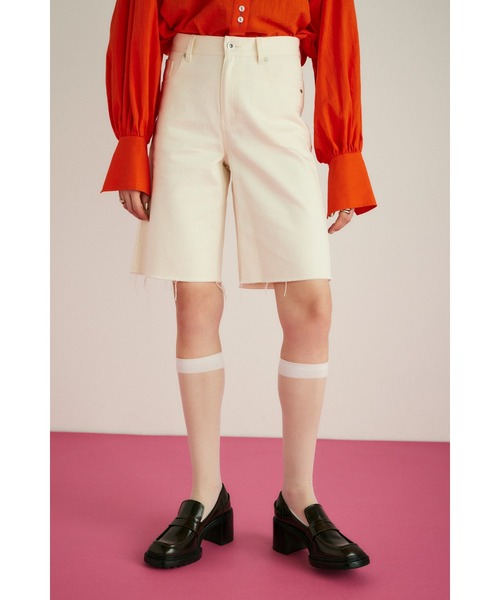 HeRIN.CYE(ヘリンドットサイ)の「Cut off half pants カットオフハーフパンツ(その他パンツ・レディース・ホワイト/ピンク/ブラック・36/38)」の14枚目の写真
