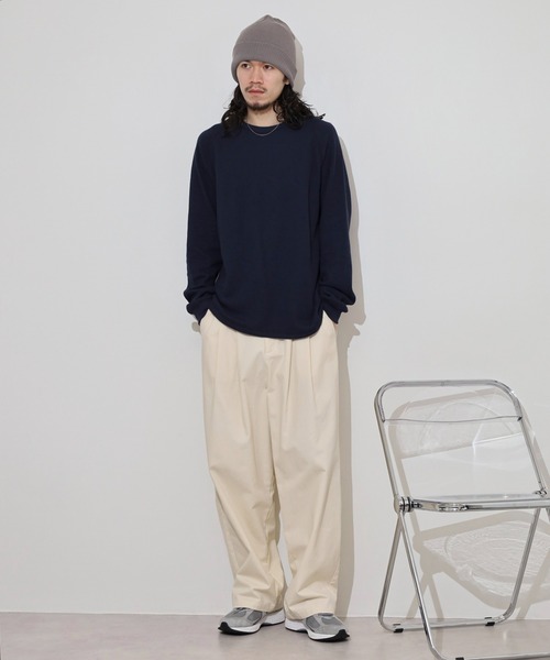 KRIFF MAYER(クリフメイヤー)の「KRIFF MAYER Honeycomb waffle long T-shirt / ハニカムワッフルロングTシャツ unisex(Tシャツ/カットソー・メンズ・ナチュラル/グレー/チャコール/ネイビー・M/L/XL)」の14枚目の写真