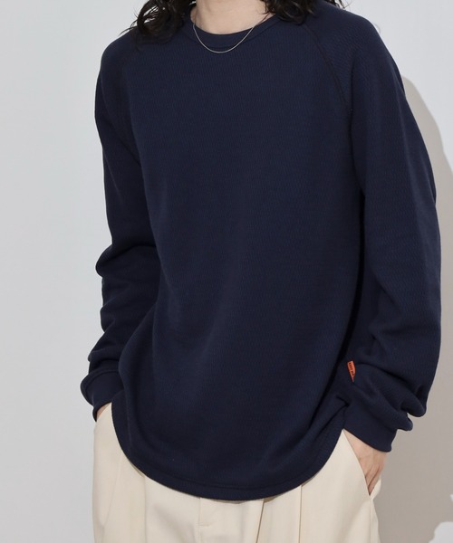 KRIFF MAYER(クリフメイヤー)の「KRIFF MAYER Honeycomb waffle long T-shirt / ハニカムワッフルロングTシャツ unisex(Tシャツ/カットソー・メンズ・ナチュラル/グレー/チャコール/ネイビー・M/L/XL)」の12枚目の写真