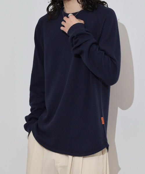 KRIFF MAYER(クリフメイヤー)の「KRIFF MAYER Honeycomb waffle long T-shirt / ハニカムワッフルロングTシャツ unisex(Tシャツ/カットソー・メンズ・ナチュラル/グレー/チャコール/ネイビー・M/L/XL)」の13枚目の写真