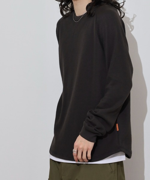 KRIFF MAYER(クリフメイヤー)の「KRIFF MAYER Honeycomb waffle long T-shirt / ハニカムワッフルロングTシャツ unisex(Tシャツ/カットソー・メンズ・ナチュラル/グレー/チャコール/ネイビー・M/L/XL)」の8枚目の写真