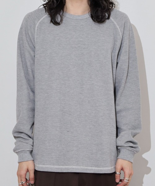 KRIFF MAYER(クリフメイヤー)の「KRIFF MAYER Honeycomb waffle long T-shirt / ハニカムワッフルロングTシャツ unisex(Tシャツ/カットソー・メンズ・ナチュラル/グレー/チャコール/ネイビー・M/L/XL)」の15枚目の写真