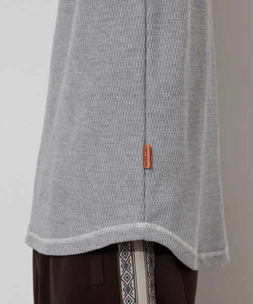 KRIFF MAYER(クリフメイヤー)の「KRIFF MAYER Honeycomb waffle long T-shirt / ハニカムワッフルロングTシャツ unisex(Tシャツ/カットソー・メンズ・ナチュラル/グレー/チャコール/ネイビー・M/L/XL)」の19枚目の写真