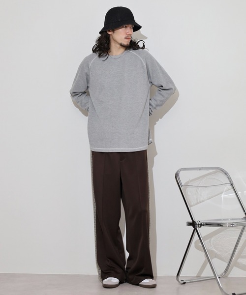 KRIFF MAYER(クリフメイヤー)の「KRIFF MAYER Honeycomb waffle long T-shirt / ハニカムワッフルロングTシャツ unisex(Tシャツ/カットソー・メンズ・ナチュラル/グレー/チャコール/ネイビー・M/L/XL)」の6枚目の写真