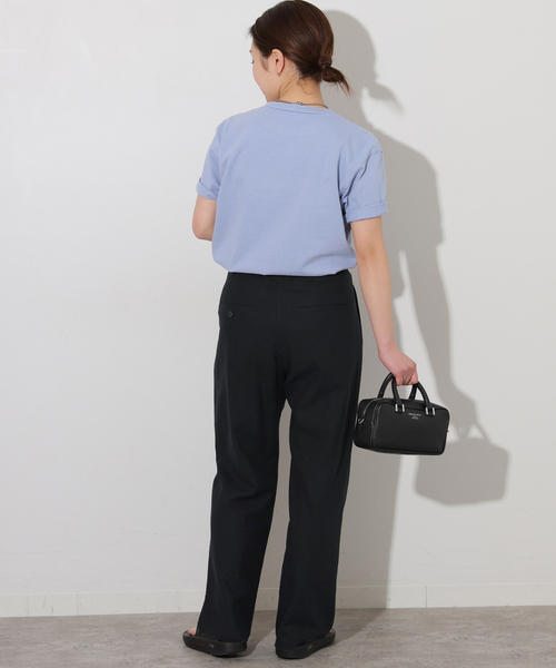 セール】リネンレーヨンタックストレートパンツ（スラックス